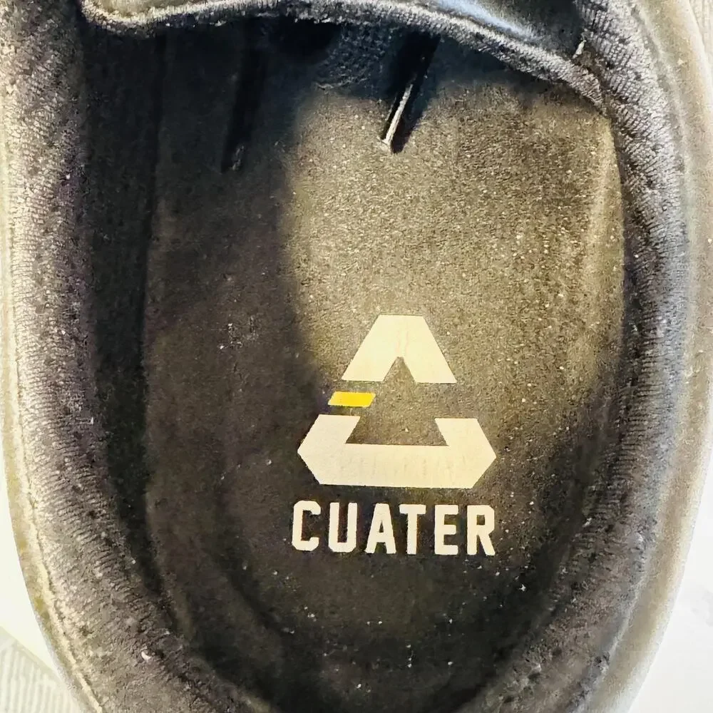Cuater Shoes Mens 11 Black Leather Low Top Casual Lace Up Spikeless Golf Sneaker